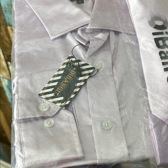 Lavender Men's Dress Shirt with Tie - Picture 10 of 11